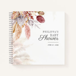 Cuaderno Baby Shower Pampas Grass Tan Terracotta Guest Book