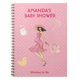 Cuaderno Baby Shower Retro Mommy Brunette 2