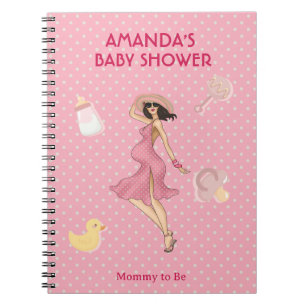Cuaderno Baby Shower Retro Mommy Brunette 2