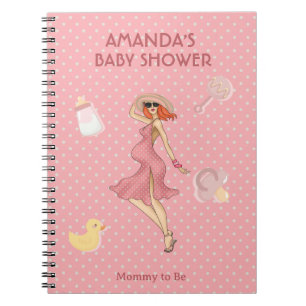 Cuaderno Baby Shower Retro Mommy Redhead 2