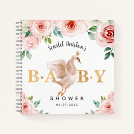 Cuaderno Baby Shower Swan Floral Guest Book