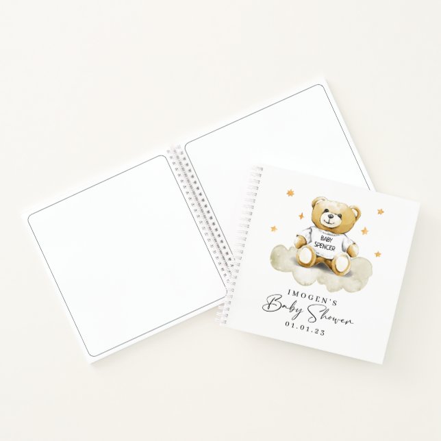 Cuaderno Baby Teddy Bear Baby Shower Guest Book (Interior)