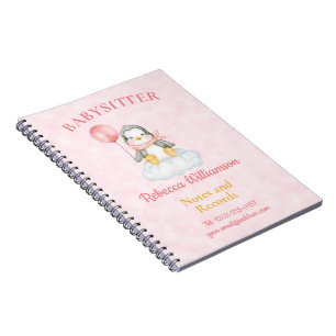 Cuaderno Babysitter Cute Penguin Notes and Record