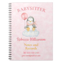Babysitter Cute Penguin Notes and Record