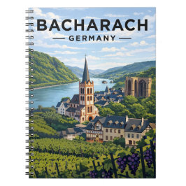 Cuaderno Bacharach Germany Vintage Travel Art