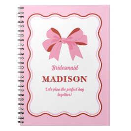 Cuaderno Bachelorette de la dama de honor rosa