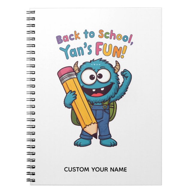 Cuaderno Back to School Monster | Cute Blue Creature  (Frente)