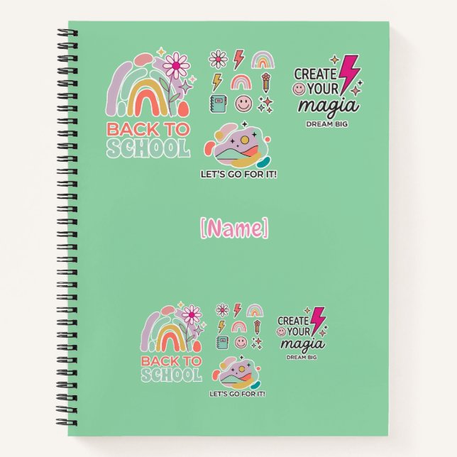 Cuaderno Back to School Rainbow / Regreso Arcoíris Escolar (Anverso)