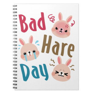 Cuaderno Bad Hare Day Conejo Conejo Conejo Conejo Kawaii Pa