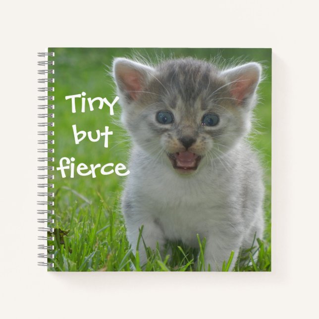 Cuaderno Badass Cats - "Tiny but Fierce" Kitten (Anverso)