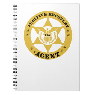 CUADERNO BADGE DE AGENTE DE RECUPERACIÓN FUGITIVA