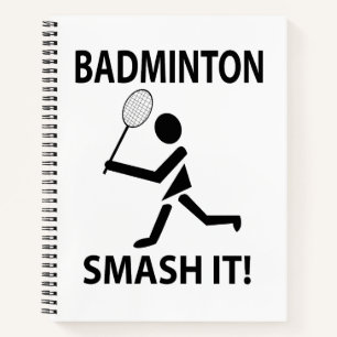 Cuaderno Bádminton Smash It Deportes Jugador Entrenador Bád