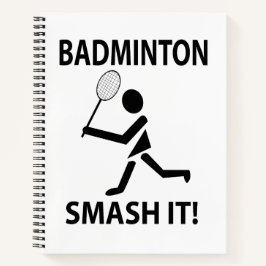 Cuaderno Badminton Smash It Sports Player Coach Badminton