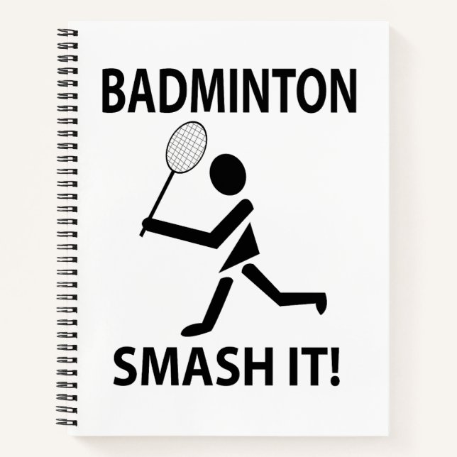 Cuaderno Badminton Smash It Sports Player Coach Badminton (Anverso)