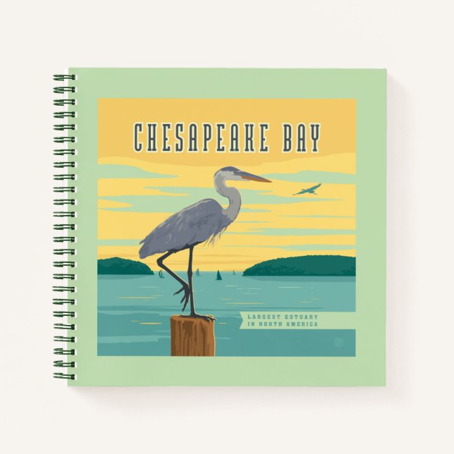 Cuaderno Bahía De Chesapeake Más Grande De América Del Nort (Anverso)
