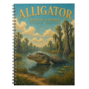 Cuaderno Bahía de Cocodrilos Pantano Acuarela GeoSaga