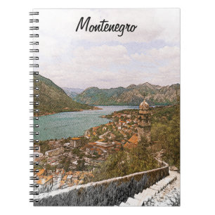 Cuaderno Bahía de Kotor de Montenegro Retro