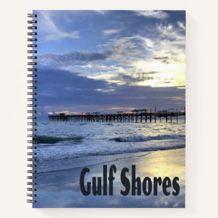 Cuaderno Bahía del Golfo Pérsico de Alabama Beach Sunrise P