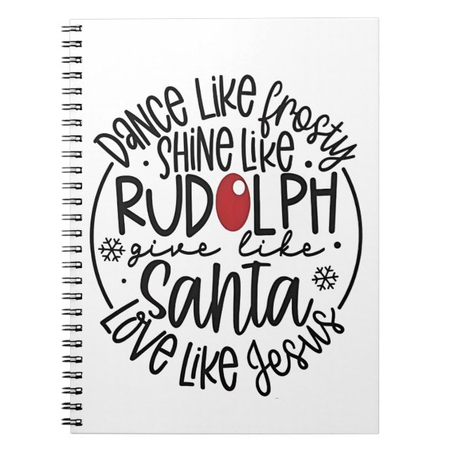 Cuaderno Baila como Frosty Brilla como Rudolph Navidad (Frente)
