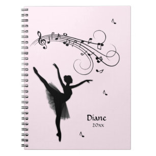 Cuaderno Bailando Ballerina con música rosa