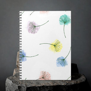 Cuaderno Bailando Dandelions   Patrón floral acuarela