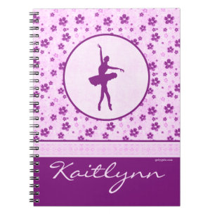 Cuaderno Bailarín de ballet personalizado Purple Heart