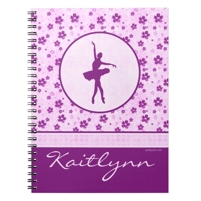 Cuaderno Bailarín de ballet personalizado Purple Heart (Frente)