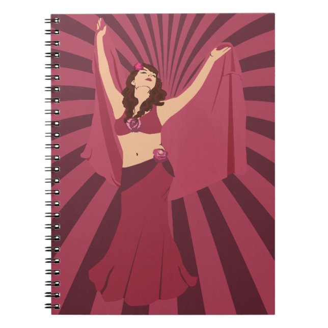 Cuaderno Bailarín de Belly Rosa Rojo (Frente)