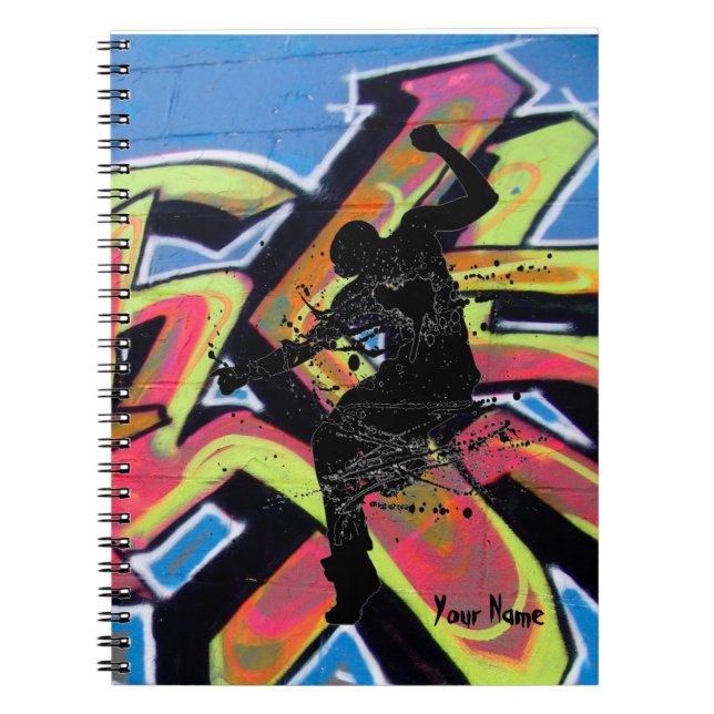 Cuaderno Bailarín de la pintada de Hip Hop personalizado (Frente)