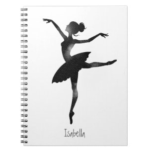 Cuaderno Bailarina acuarela elegante chic carbón