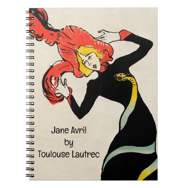 Cuaderno Bailarina Art Nouveau Jane Avril por Toulouse Laut (Frente)