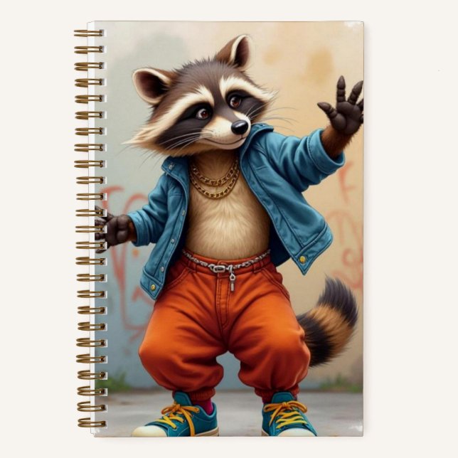 Cuaderno Bailarina callejera, Raccoon, autora Natasha Us (Anverso)