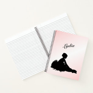 Cuaderno Bailarina Cansada Personalizado con Nombre Rosa