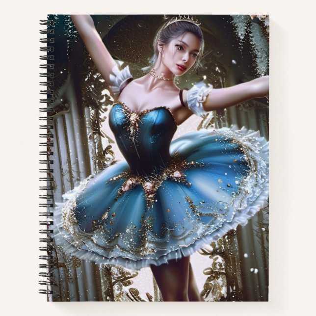 Cuaderno Bailarina de ballet en tutu azul (Anverso)