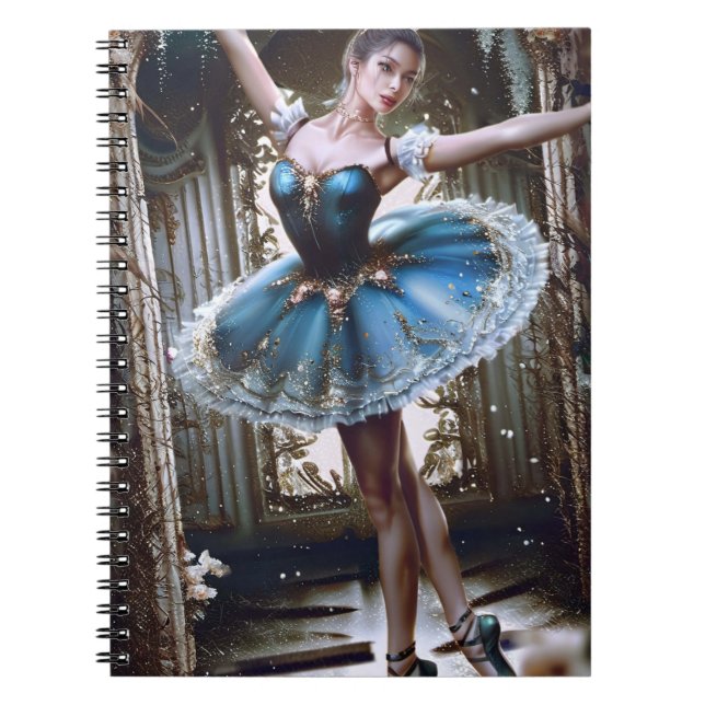 Cuaderno Bailarina de ballet en tutu azul (Frente)