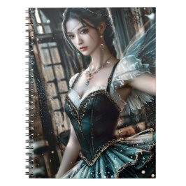 Cuaderno Bailarina de ballet en tuTu verde y alas de hadas