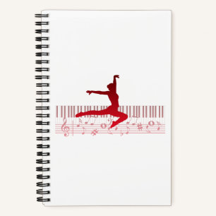 Cuaderno Bailarina de ballet en un teclado