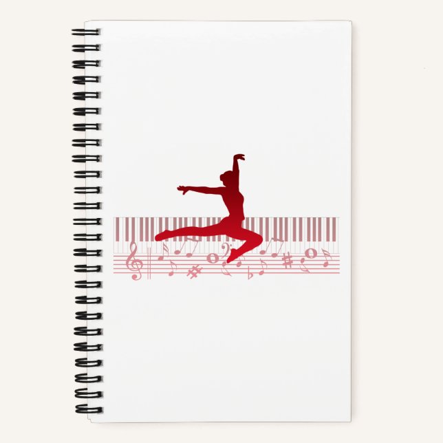 Cuaderno Bailarina de ballet en un teclado (Anverso)