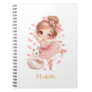 Cuaderno Bailarina de cisne princesa personalizada linda y
