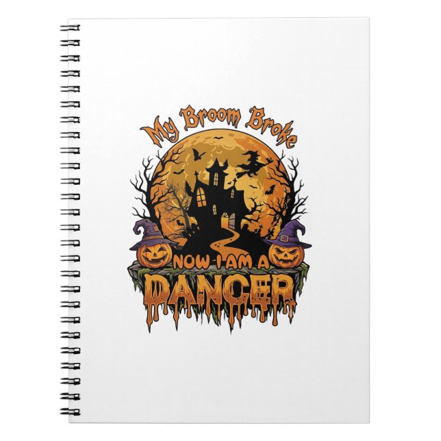 Cuaderno Bailarina de Escoba Rota Casa Embrujada de Hallowe (Frente)