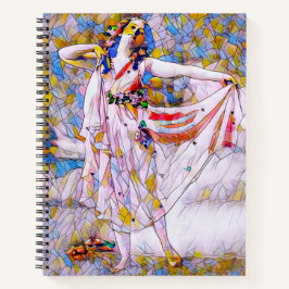 Cuaderno Bailarina de vidrio manchado con vestido flojo