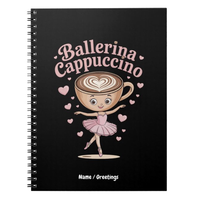 Cuaderno Bailarina Divertida Cappuccina Meme Italiano Brain (Frente)