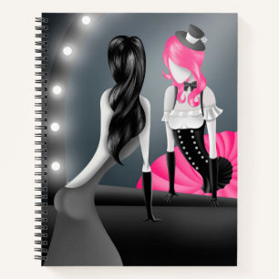 Cuaderno Bailarina extravagante & reflejo de bailarina Rosa