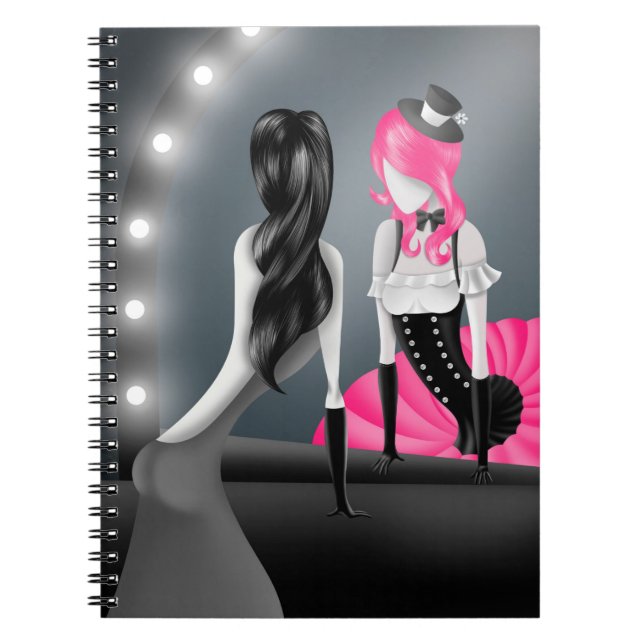 Cuaderno Bailarina extravagante & reflejo de bailarina rosa (Frente)