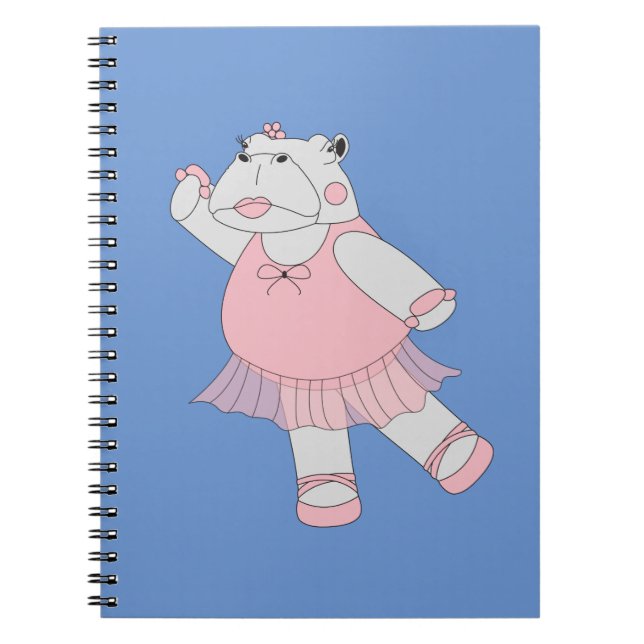 Cuaderno Bailarina Hipopótamo Azul illusima (Frente)