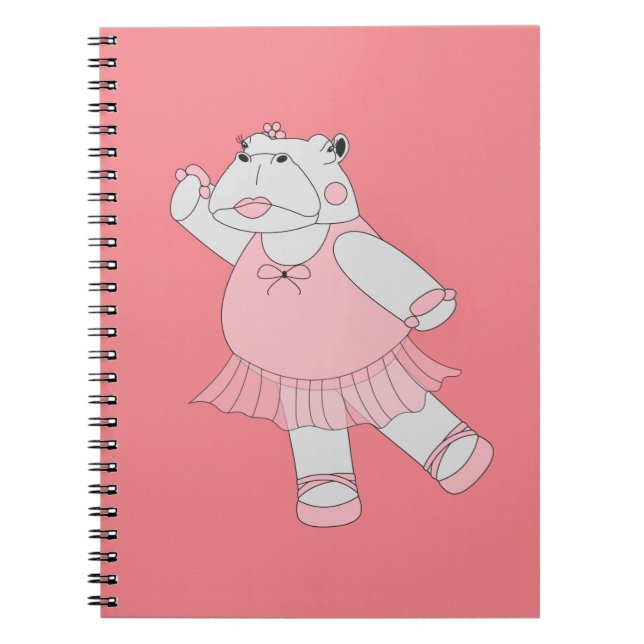 Cuaderno Bailarina Hipopótamo Melocotón ilusima (Frente)