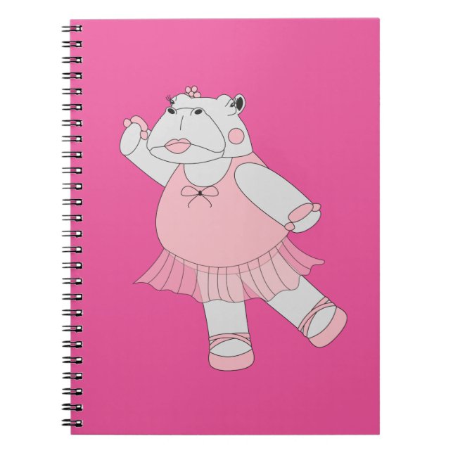 Cuaderno Bailarina Hipopótamo Rosa illusima (Frente)