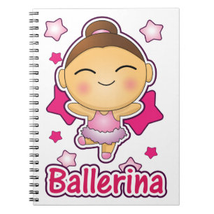 Cuaderno Bailarina linda de Kawaii que hace ballet