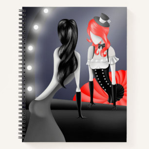 Cuaderno Bailarina y bailarina extravagante reflejo rojo