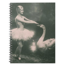 Bailarina y cisne fotografía vintage falsa